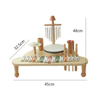 Hand-Eye Coordination Multifunction Percussion Toy Portable Wooden Xylophone Table Early Learning Baby Music Hub CE Certified for Children, Toddlers, Home, Playroom