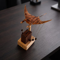 Wooden stingrays Batoid Ornament Solid Wood stingrays Batoid Sculpture Handmade Wooden Desktop Ornament for Art Collectors, Bookshelf, Entryway Table