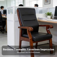 Padded Backrest Upholstered Wooden Meeting Chair Sturdy Frame Office Furniture Stable Load-Bearing Guest Armchair Long-Lasting Construction for Business Professionals, Interior Designers, Homeowners, Conference Room, Reception Area