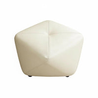 Solid Wood Frame Faceted Upholstered Pouf Sturdy Construction Low Stool Long-Lasting Footstool Space-Saving for Homeowners, Apartment Dwellers, Students, Living Room, Entryway, Cloakroom, Bedroom