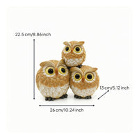 Owl Garden Figurine Resin Owl Garden Statue Hand-Painted Outdoor for Gardeners, Courtyard