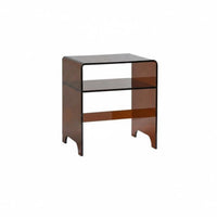 Minimalist Design Transparent C-Shaped Table Waterfall rim Clear C-Table Space-Saving Nightstand single-Piece Construction for Apartment Dwellers, Homeowners, Sofa Side, Living Room, Bedroom, Small Spaces