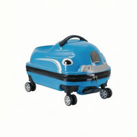 Hard-Shell Sit-on Suitcase Glossy Car Suitcase Fun Sit-on Luggage Smooth-Rolling for Travel, Airport