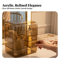 Stackable Cosmetic Drawer Box Space-Saving Makeup Organizer Large Capacity
