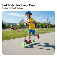 Illuminated Folding Illuminated Rollers Foldable 2-Wheel Motion-Activated Lights Push-Along Toy for Children 3-12, for Children, Playground