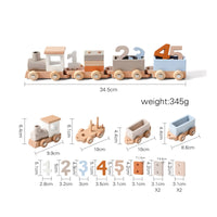 Wooden Birthday Train Educational Number Train Toy Stackable Colorful for Toddlers, Playroom, Nursery