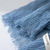 Linen Scarf, Lightweight Ethnic Style Shawl with Tassel Fringe, Crinkled Travel Wrap Accessory, Scarves for Women 78.7"x23.6