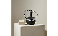 Black White Decorative Vase Modern Style Irregular Ceramic Vase Sophisticated Decor for Entryway