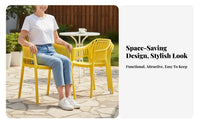 Long-lasting Stackable Slattedrear Chair Easy to Clean outsidedoor Furniture Weather-Resistant Dining Seat Modern Design for Restaurant Owners, Homeowners, Families, Porch, Balcony, waterside, Kitchen