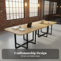 Modern Design Conference Table and Chair Bundle Versatile Nesting Conference Table Set Long-Lasting Construction Office Furniture Space-Saving Design for Business Professionals, Team Leaders, Meeting Room, Training Center, Lounge Area, Boardroom