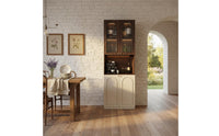 Dining Room Buffet Cabinet French Vintage Design Freestanding Sideboard Large Capacity Sideboard with Hutch