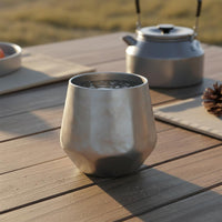 Rustproof Pure Titanium Tea Cup No Metal-Like Taste Double Wall Titanium Cup Biocompatible Lightweight Camping Mug Dishwasher Safe for Campers