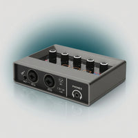 Compact USB Audio Interface Plug-and-Play Audio Interface with Phantom Power Studio Quality Mixer with Instrument Input Balanced for Podcasting