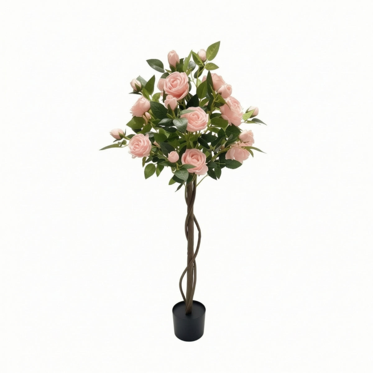 Artificial Rose Tree Decorative Artificial Rose Topiary Tree Compact for Entryway