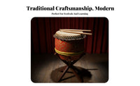 Cowhide Drumhead Lion Dance Drum Traditional Design Chinese Lion Dance Drum Long-Lasting Percussion Instrument Handmade for Beginners, Cultural Performers, Practice Sessions, Stage Performances, Holiday Celebrations, Music Class