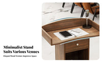 Modern Design Floor Standing Podium Stable Base Floor Lectern with Storage Shelves Spacious Top Reception Desk Lectern Sturdy Construction for Presenters, Restaurant Hosts, Conference Rooms, Lecture Halls, Auditoriums, Classrooms