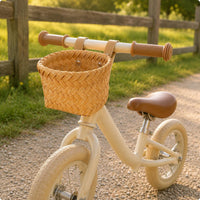 Faux Rattan Basket Metal Eyelets Kids Cycle Basket Cute Design Sturdy for Children