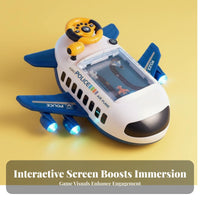 Educational Kids Car Adventure Game Lights and Sounds Airplane Driving Simulator Toy Hand-Eye Coordination Training for Boys, Preschoolers