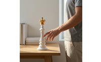 Chess King Figurine Sculptural Chess King Statue Timeless Ornament for Collectors
