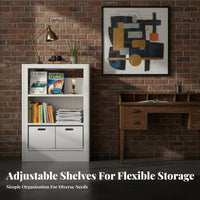 Minimalist Design Multi-Tier Bookshelf with Drawers Large Capacity Bookshelf with Drawers Stable & Sturdy Bookcase Space-Saving for Students, Book Lovers, Homeowners, Study Room, Library, Bedroom