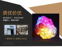 LED仿真玫瑰花电池盒遥控灯婚庆装饰串灯情人节布置可遥控挂灯