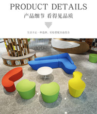 简约休闲区创意幼儿园休息室书店咖啡厅等候接待异形办公沙发组合