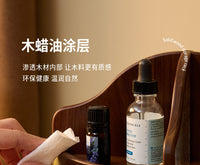 梵瀚 实木旋转化妆收纳盒结婚礼物复古梳妆台桌面口红香水置物架 方形化妆盒 花窗款 北美黑胡桃木款
