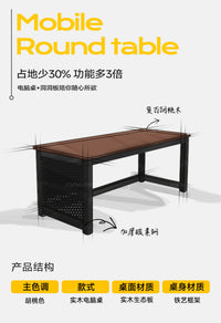 三梦电脑桌洞洞板电竞桌卧室家用办公桌书桌书架一体学生学习桌子 【升级款】雪域精灵_黑架|洞洞板 120x60x75cm