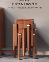 全实木小凳子家用餐凳高脚方凳矮凳可叠放客厅餐桌凳子圆凳木板凳