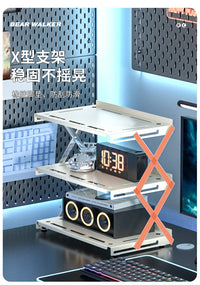 新款台面电竞房桌面折叠置物架家用手办电脑咖啡杯网红多层收纳架