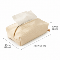 Modern Minimalist Fabric Tissue Box Cover, Woven Holder 20cm x 10cm x 5cm, Decorative for Living Room & Bedroom