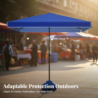 Large Square Outdoor Umbrella Sun Protection Foldable Patio Umbrella for and Marketplace Vendors, Restaurant Owners, Courtyard, Garden, Backyard