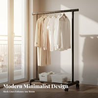 Rolling Clothes Rack Foldable Freestanding Garment Rack Mobile Clothes Stand Large Capacity Portable Closet Organizer