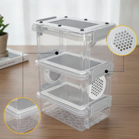 Multi-Layer Breadworm Breeding Box Ventilated Mealworm Breeding Box Compact Small for Desktop, Bedroom