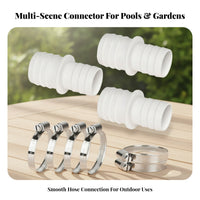 3 Pieces PP Plastic 32 Mm Hose Adapter White Stepped Hose Adapter Metal Fluid Connector for Aquariums