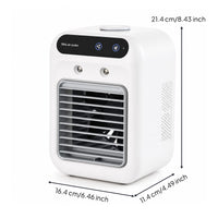 Mini Air Cooler Rechargeable Desktop Air Conditioner 2-Speed for Bedside Table