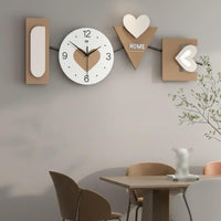 Modern Clock Cream Design Aesthetic Modern Wall Clock Non-Ticking for Homeowners, Couples, Living Room, Entryway
