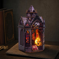 Miniature Library Kit Lighted Bookshelf Insert Whimsical Decor for Hobbyists, Adults