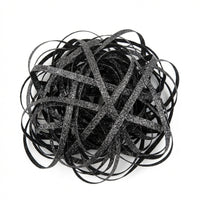 50g Glitter Black Shredded Paper, Sparkly Hamper Filling, Crinkle Cut Raffia Ribbon Grass for Easter Baskets, Gift Box Packaging, Wedding Favours & DIY Crafts