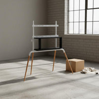 Heavy Duty Wooden Leg TV Floor Stand Minimalist Design Easel TV Stand Nordic Aesthetic for Living Room, Bedroom, Studio