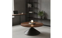 Pedestal Coffee Table Vintage-Coffee Table with Pedestal Base Easy-to-Assemble Furniture for Apartment Dwellers, Living Room, Small Apartments