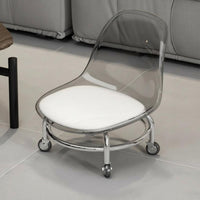 360-Degree Swivel Low-Profile Roller Seat Quiet Wheels Cushioned Roller Stool Effortless Rolling Mobile Seating Ergonomic Backrest for Homeowners, Beauticians, Living Room, Salon, Bathroom, Office