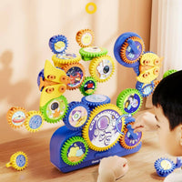 Educational Play Motorized Gear Toy Colorful Gears STEM Construction Toy DIY Assembly Gear Building Blocks Fine Powered Skills for Children 3-6, Children