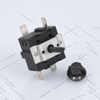 Panel Mount Rotary Selector Switch with Bracket Compact Rotary Selector Switch Black 10amp for Repair Technicians, DIYers, Kitchen