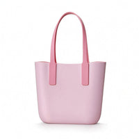 Glossy EVA Tote Handbag uncoveredTop Structured Tote Bag Rounded Corners Rectangular Loop-Handle Bag Boxy