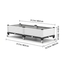 28cm Outdoor Planters, Rectangular Plant Pots Outdoor for Patio, Nordic Garden Planters for Herbs & Vegetables, White Synthetic Synthetic Material