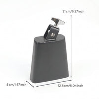 Cowbell Mounted Cowbell with Mounting Bracket Drum Kit Accessory Metal Percussion Tapered for Drummers, Stage, Rehearsals