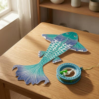 Streamlined Carp Kite Wide Fins Aquatic Kite Flowing Tail Flying Toy Sturdy