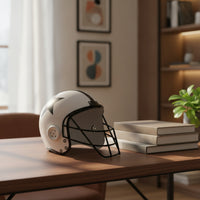 Football Helmet Ornament Handcrafted Metal Helmet Decor Vintage Sculpture for Game Room, Desk, Office