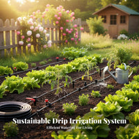 Drip Irrigation Kit Water-Saving Garden Watering Kit Easy Installation Micro Drip Irrigation Set for Gardeners, Flower Beds, Greenhouse
